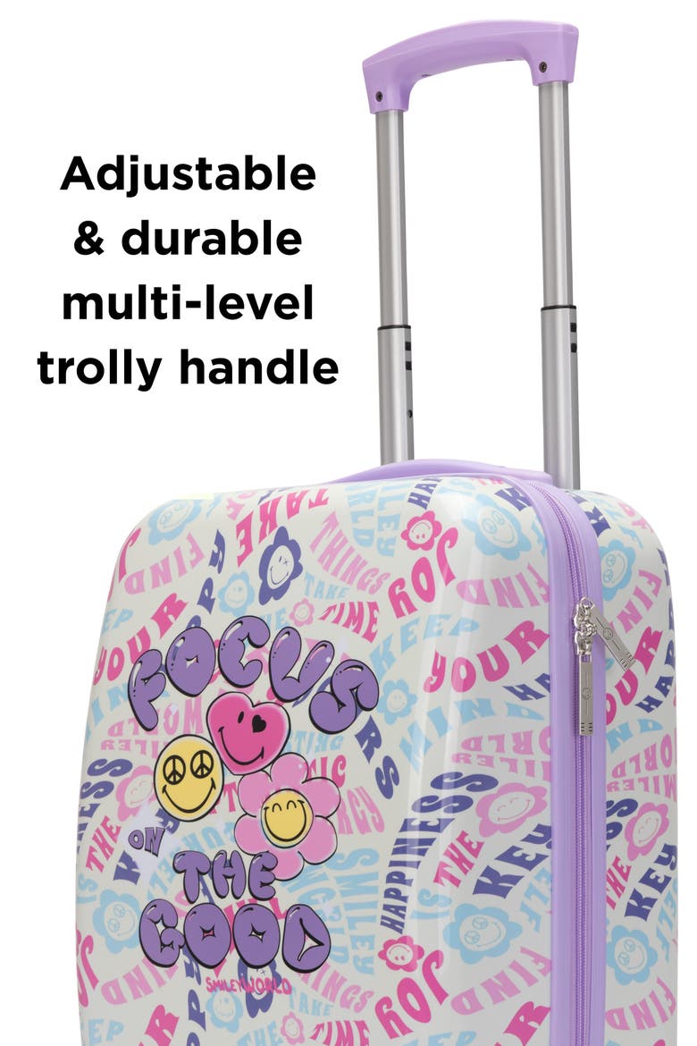 Adventure 18" Airline Approved Carry-on Suitcase, Alternate, color, Happy Traveler