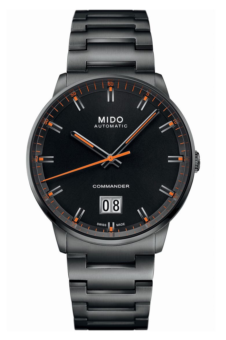 Commander Big Date Automatic Bracelet Watch, 42mm, Main, color, BLACK