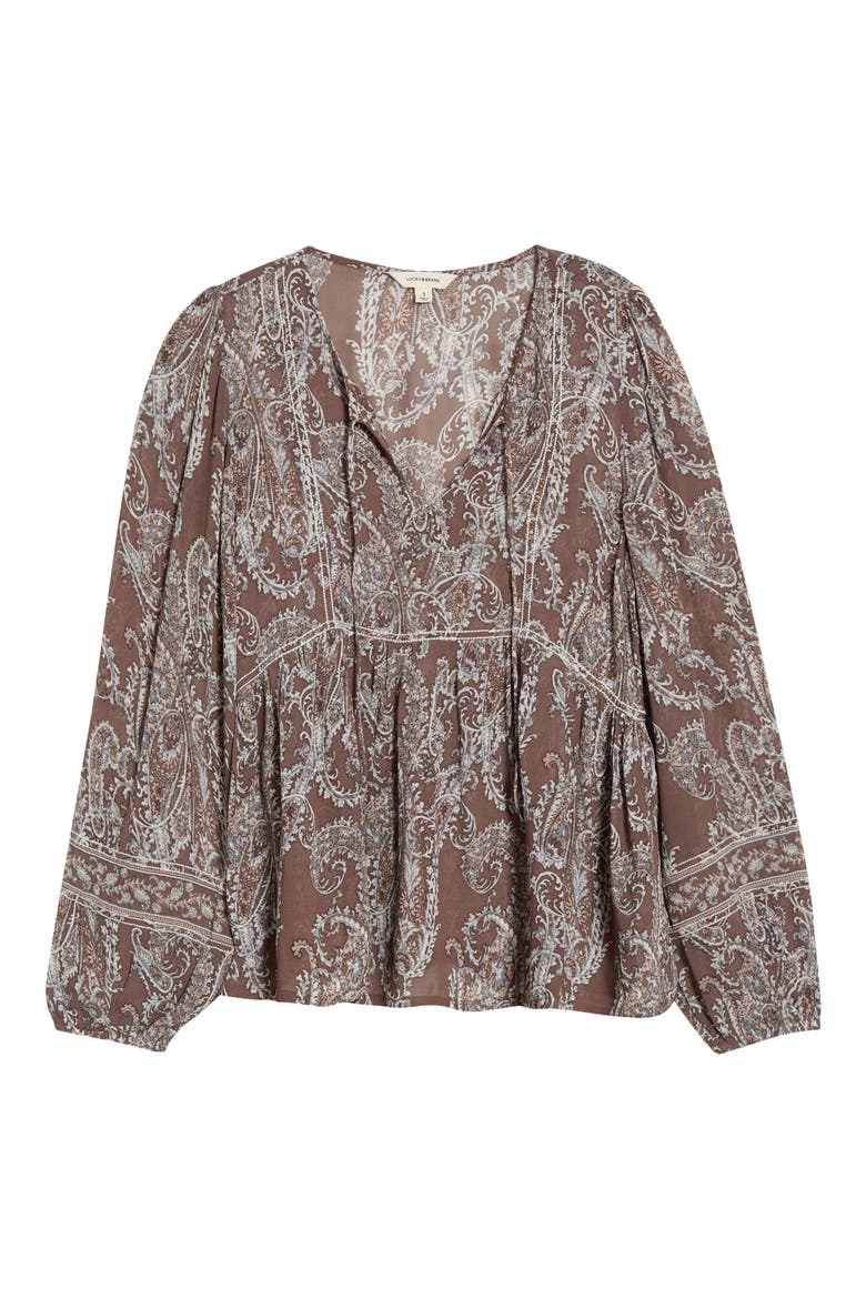 Paisley Peasant Top, Main, color, BROWN PAISLEY