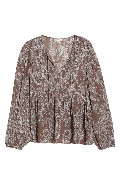Paisley Peasant Top
