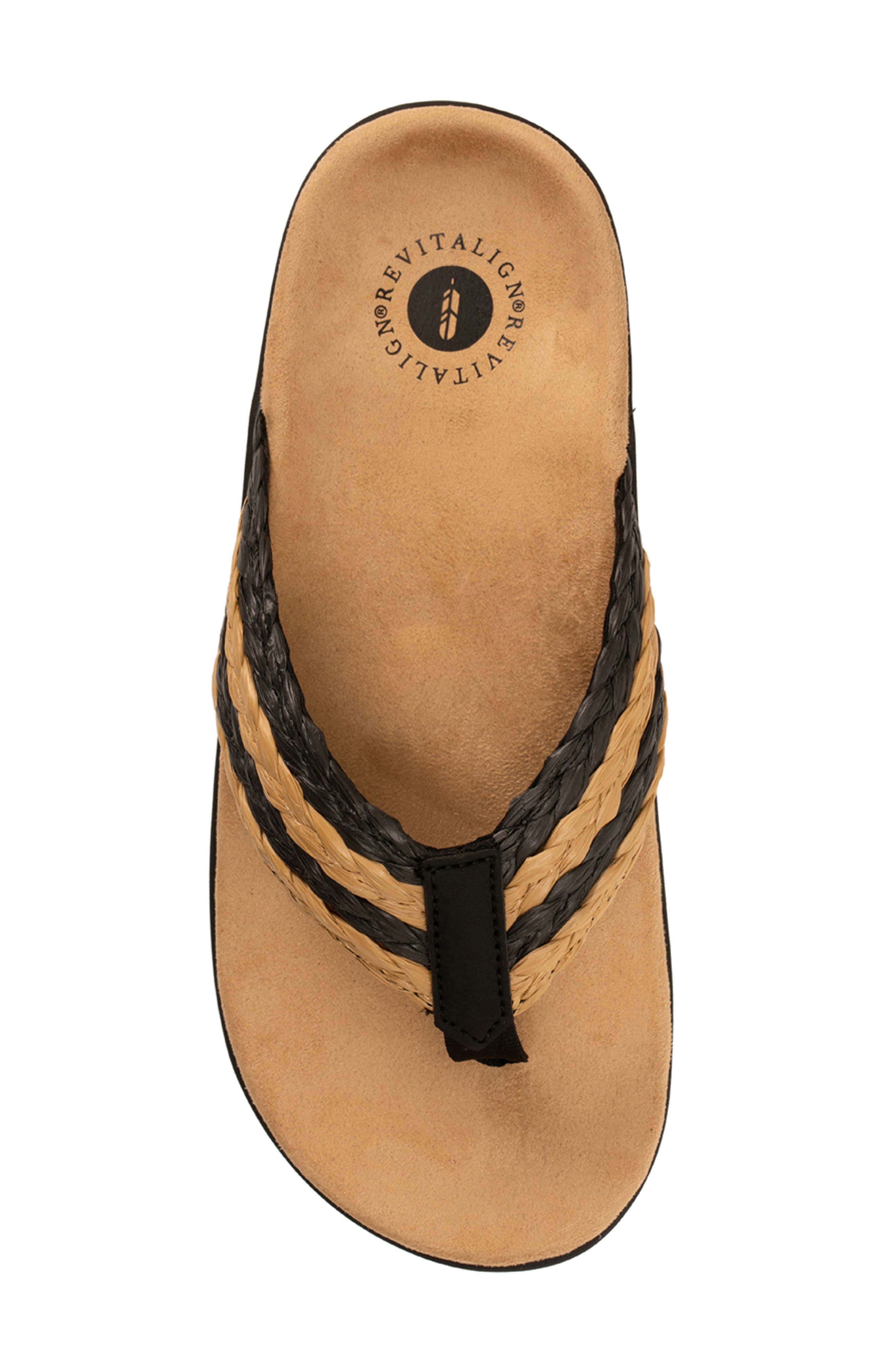 Yumi Raffia Flip Flop, Alternate, color, BLACK TAN