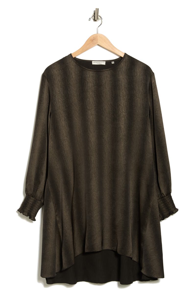 PATRIZIA LUCA Smoke Sleeve Tunic Top, Alternate, color, Black