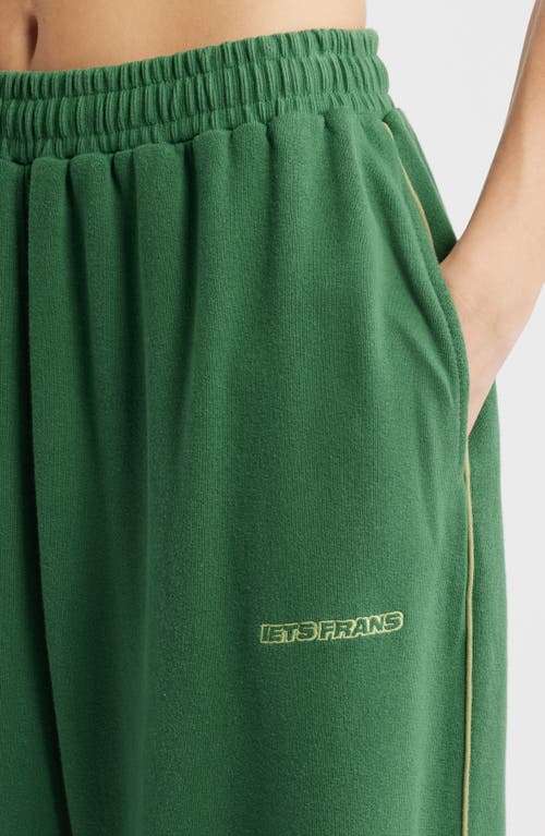 Iets Frans Harri Cotton Wide Leg Sweatpants In Green