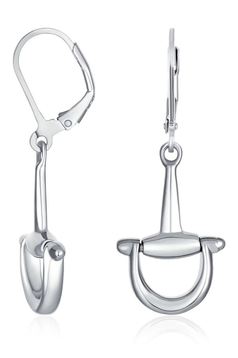 Sterling Silver Equestian Bit Dangle Earrings, Alternate, color, SILVER-TONE