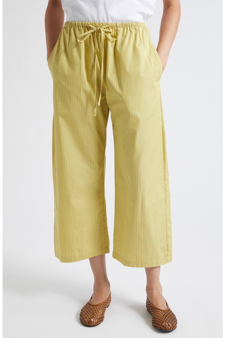 Yoshi Stripe Cotton Blend Drawstring Pants, Main, color, LEMON/ CHOCOLATE STRIPE