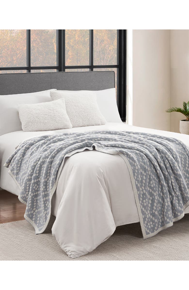 Lucky Brand Jacquard Fuzzy Throw Blanket, Alternate, color,