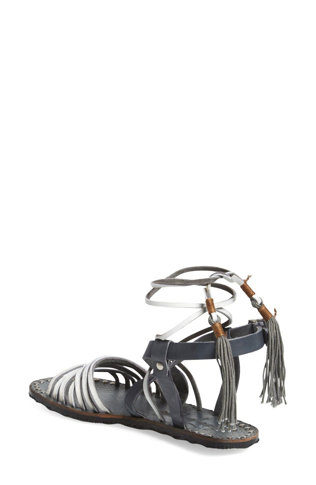 'Willow' Gladiator Sandal, Alternate, color, SNAKE/ SMOKE LEATHER