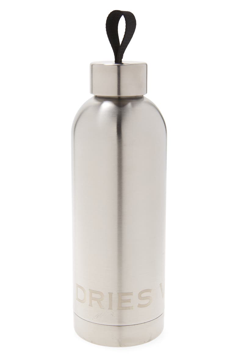 Logo Stainless Steel Water Bottle, Main, color, SILVER
