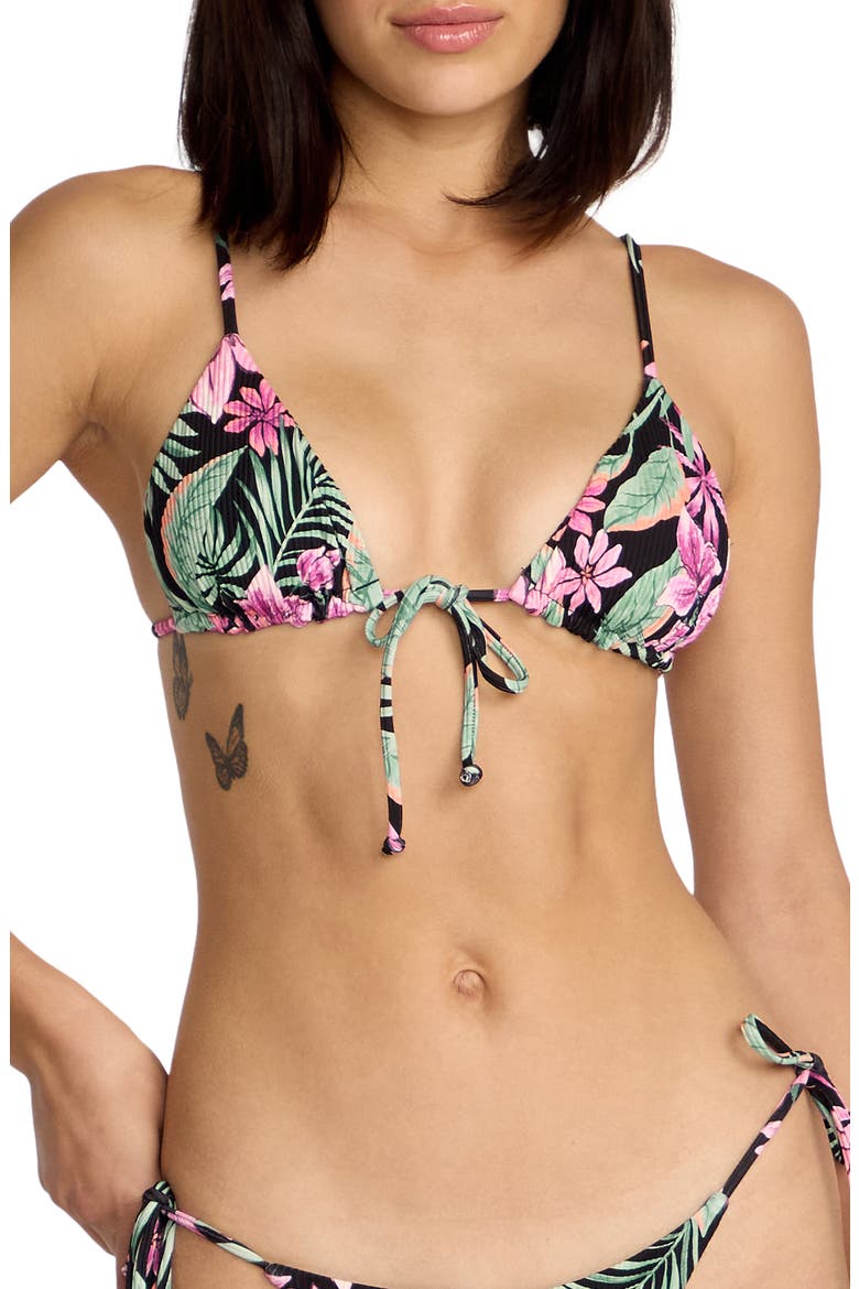 Gritty Aloha Triangle Bikini Top, Main, color, MULTI