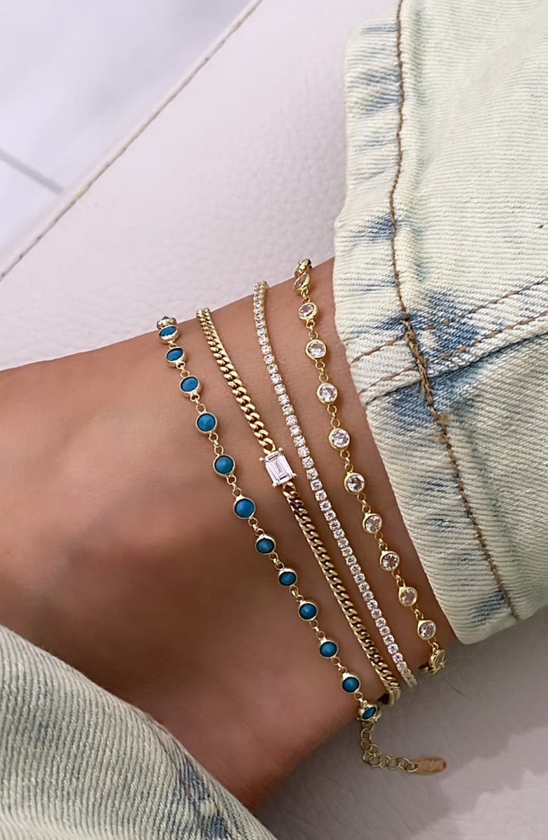 SHYMI Cubic Zirconia Tennis Anklet, Alternate, color, Gold/ White