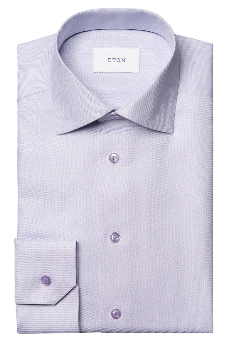 Contemporary Fit Light Purple Textured Cotton Dress Shirt, Alternate, color, LIGHT PURPLE