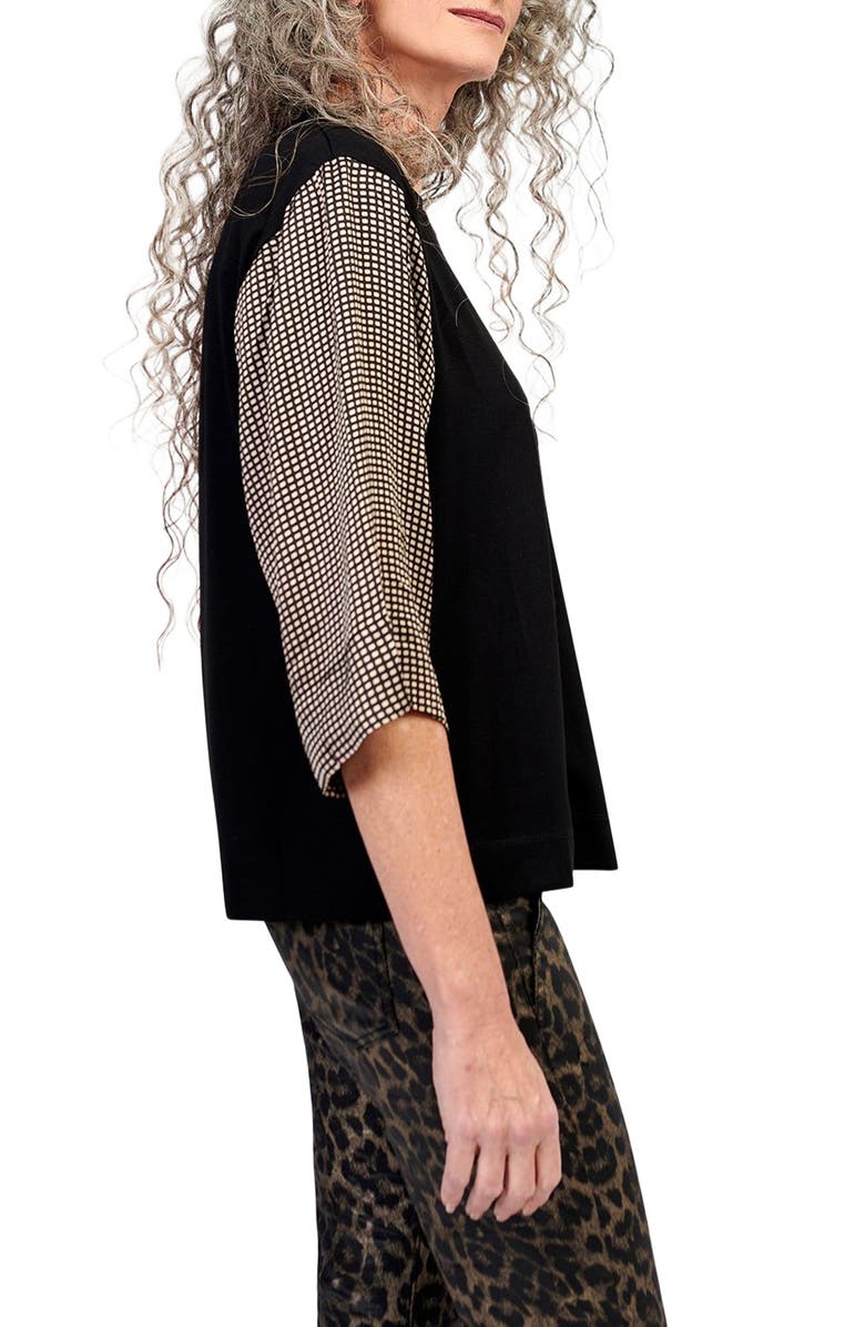 Alembika Serene print mixed media tee, Alternate, color,