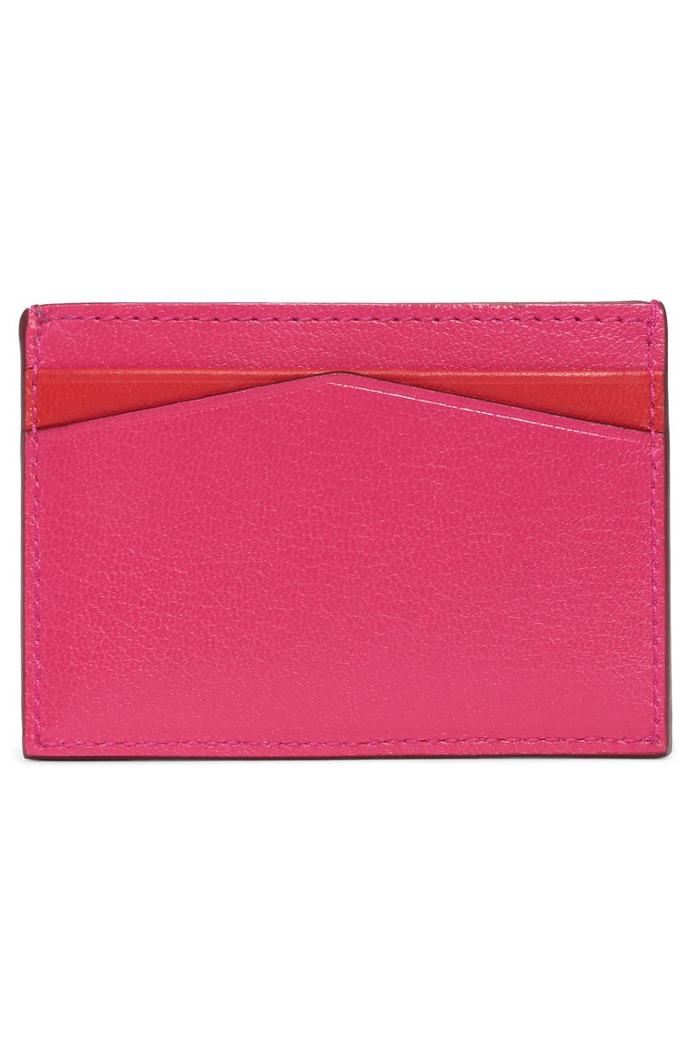 McQueen Alexander McQueen Skull & Studs Leather Card Case, Alternate, color,