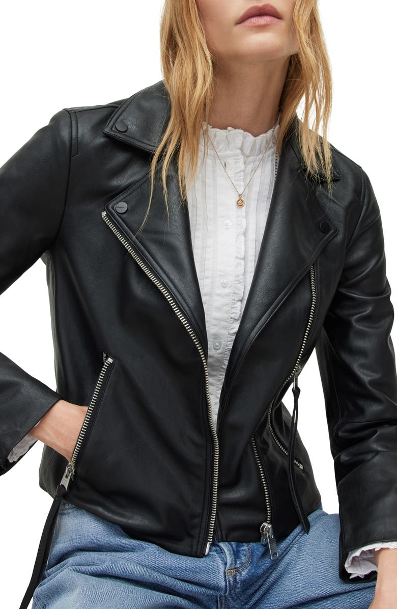 AllSaints Dalby Faux Leather Biker Jacket, Alternate, color, 