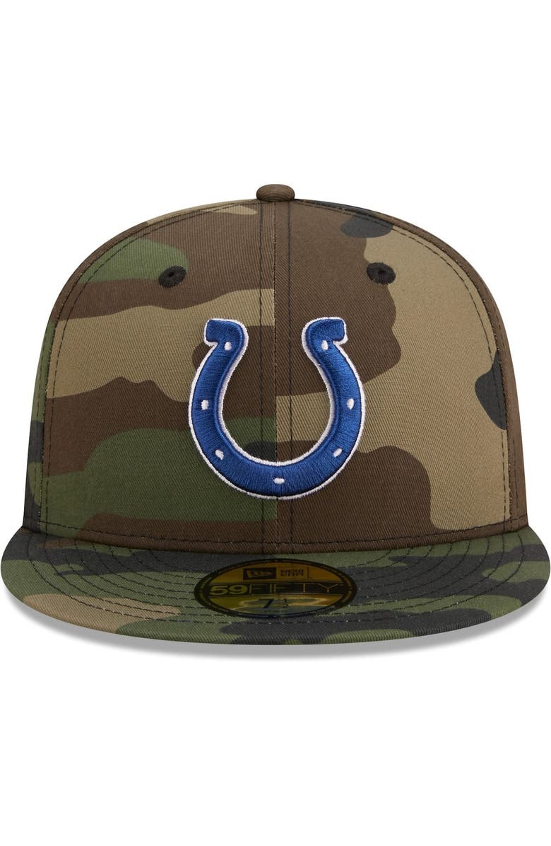 New Era Men's New Era Camo Indianapolis Colts Woodland 59FIFTY Fitted Hat, Alternate, color, 