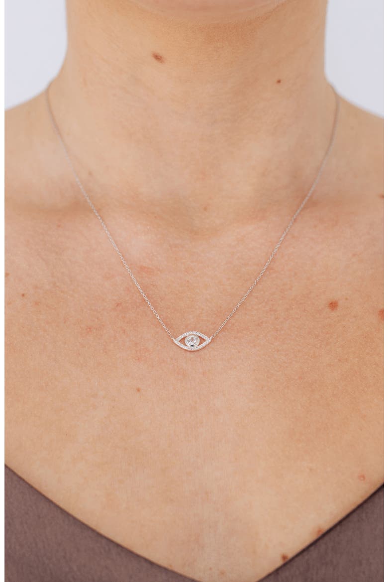 Evil Eye Pendant Necklace, Alternate, color, SILVER