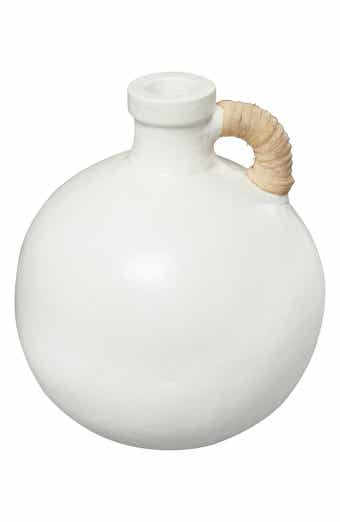 Terracotta Rattan Wrapped Jug Vase