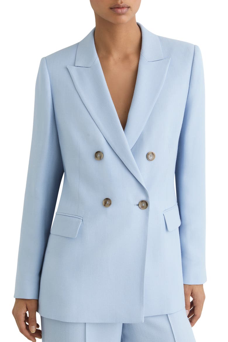 Magda Double Breasted Blazer, Main, color, BLUE
