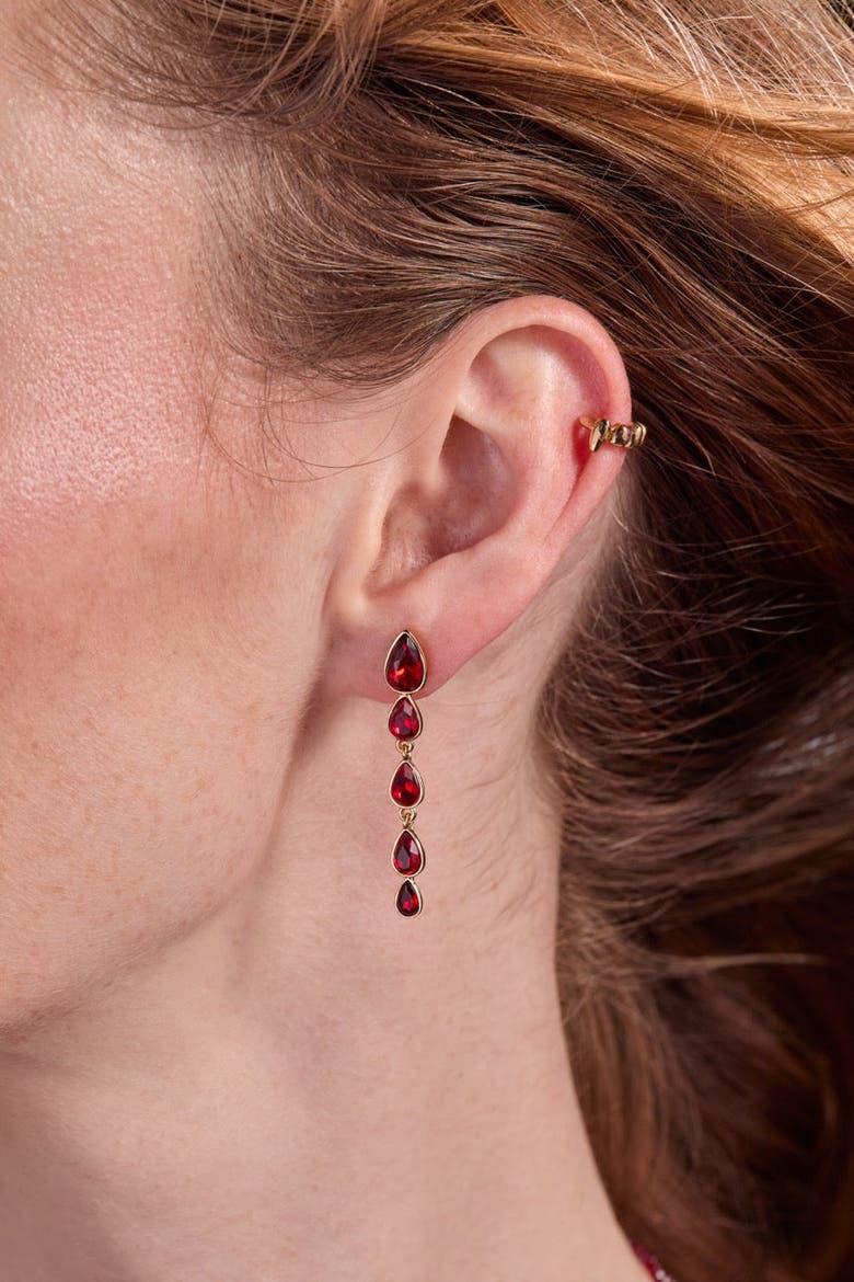 Vampire & Fangs Cuff Earring Set, Alternate, color, Gold
