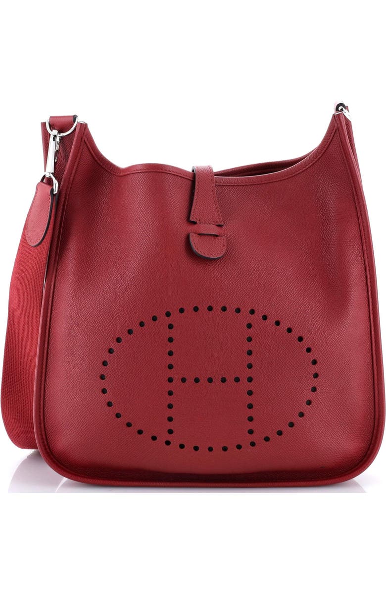 Pre-Owned Hermes Evelyne Bag Gen III Epsom PM, Main, color, Rouge Grenat