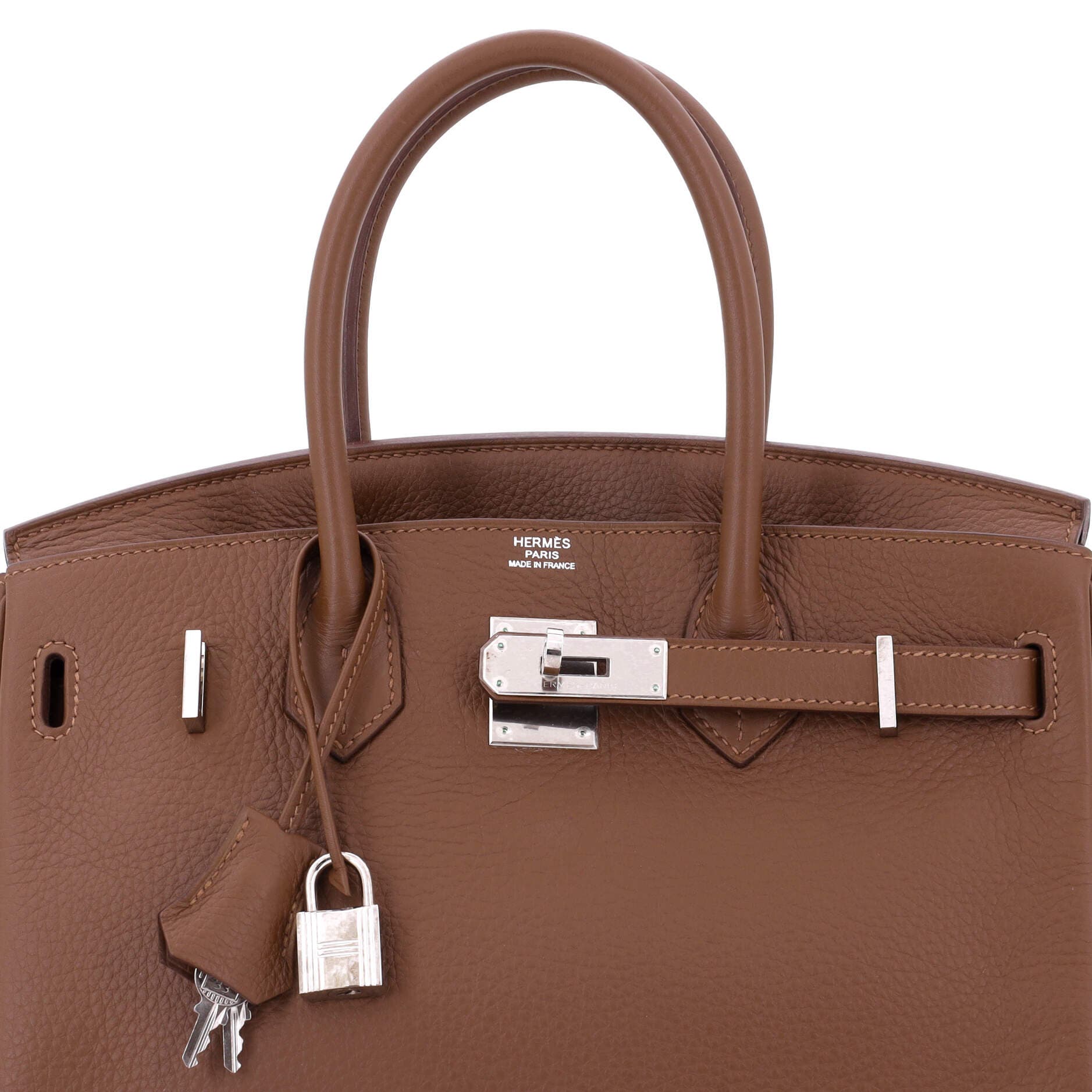 Pre-Owned Hermes Birkin Handbag Brown Togo with Palladium Hardware 30, Alternate, color, 