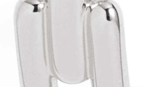 Monica Vinader Medium Signature Link Hoop Earrings In Sterling Silver