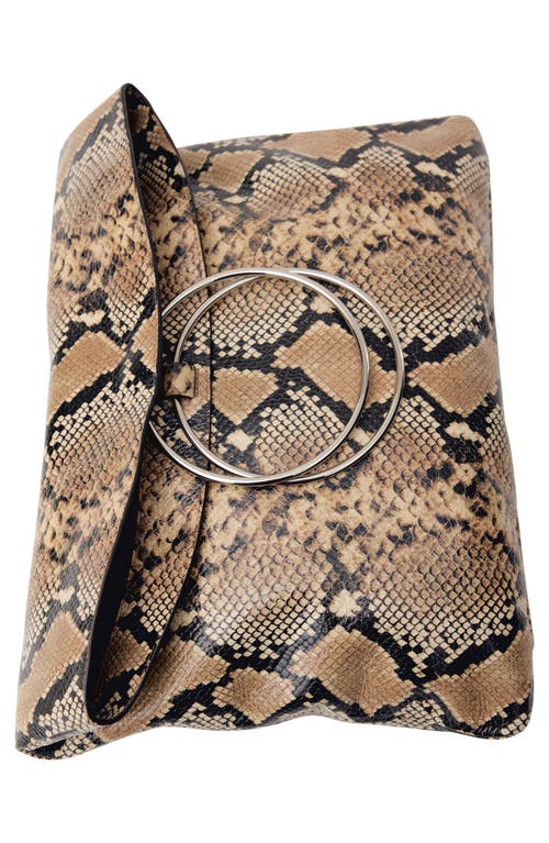 Mango Snakeskin Embossed Leather Tote