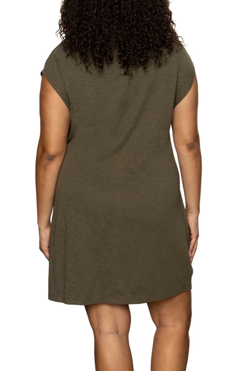 Sanctuary Side Tie Organic Cotton Blend T-Shirt Dress, Alternate, color, Kalamata