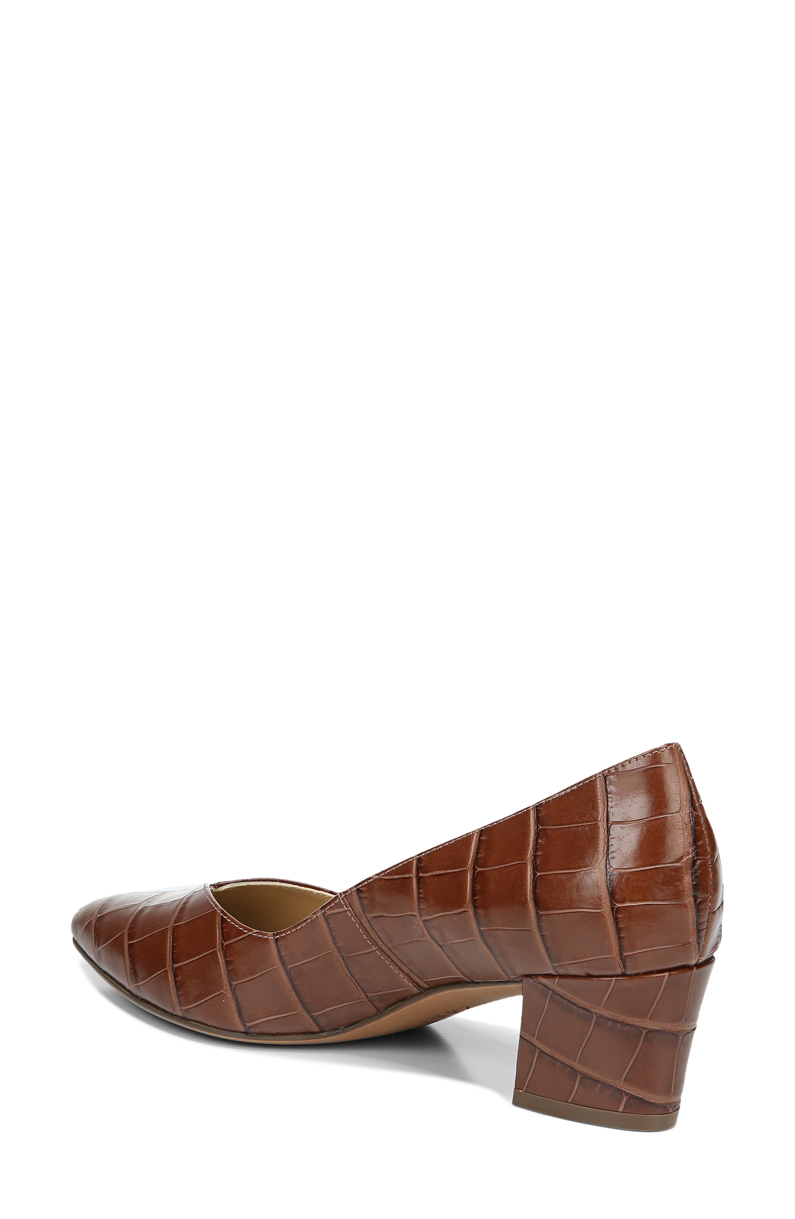 Mali Pointed Toe Pump, Alternate, color, BROWN CROCO LEATHER