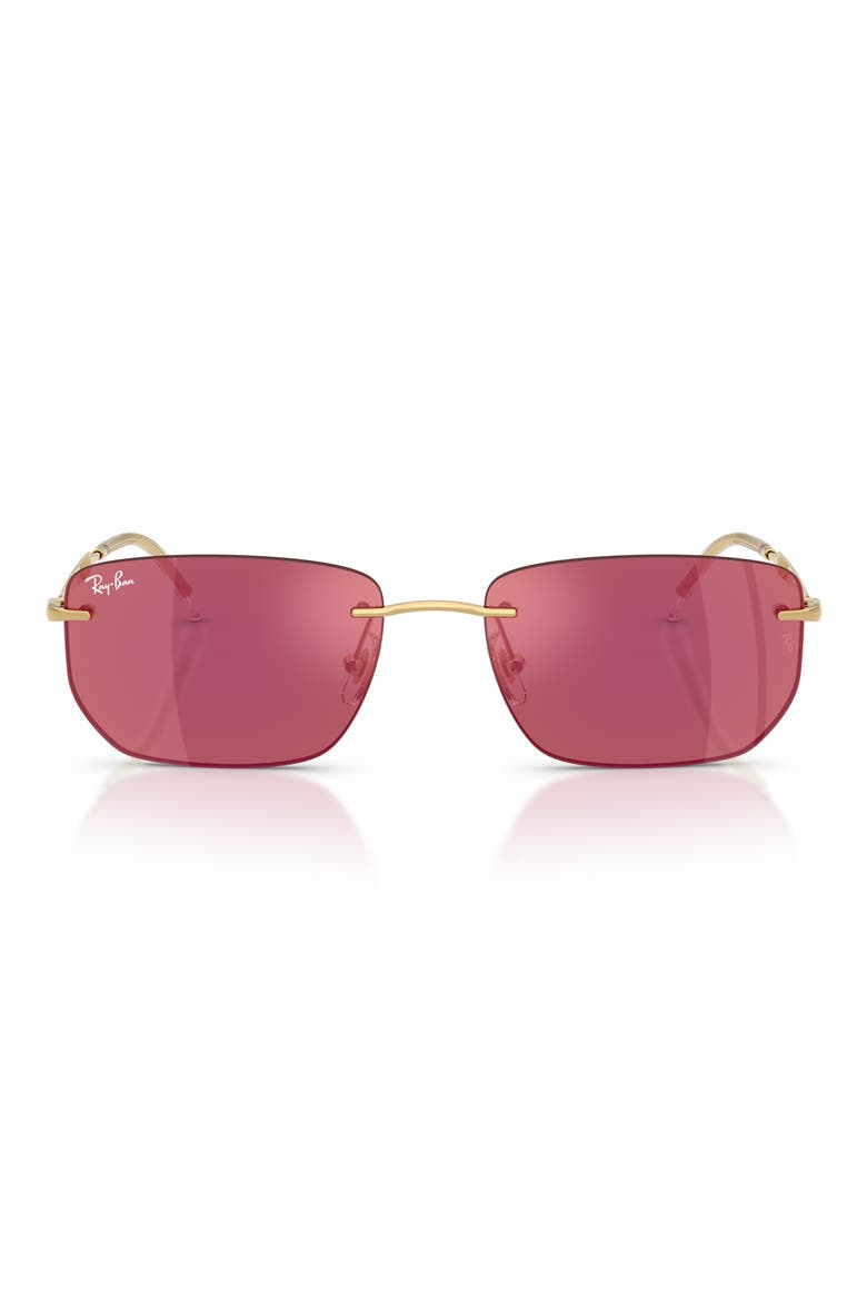 56mm Rimless Irregular Sunglasses, Main, color, ARISTA