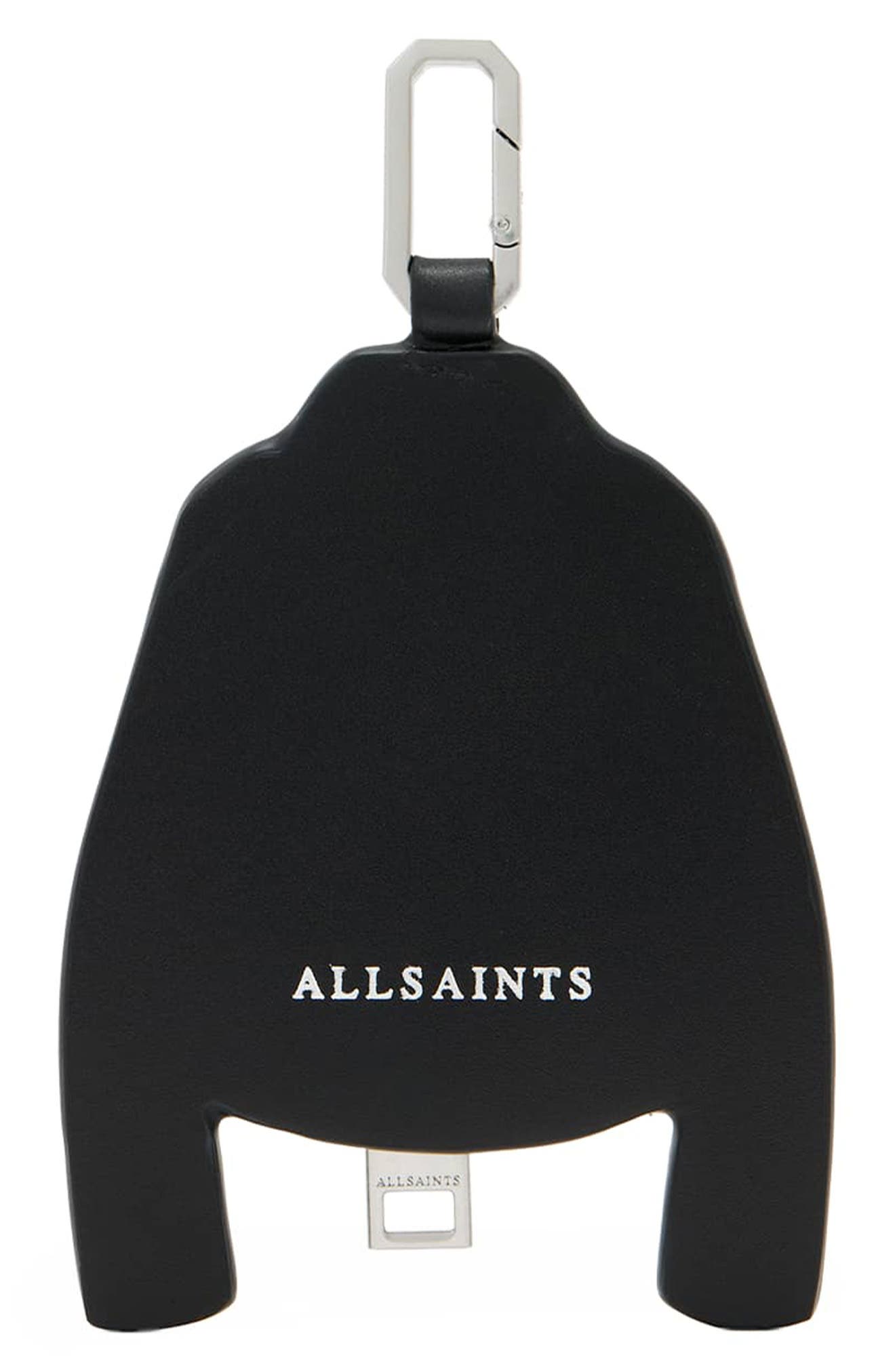 Balfern Leather Jacket Keyring, Alternate, color, BLACK/ SILVER