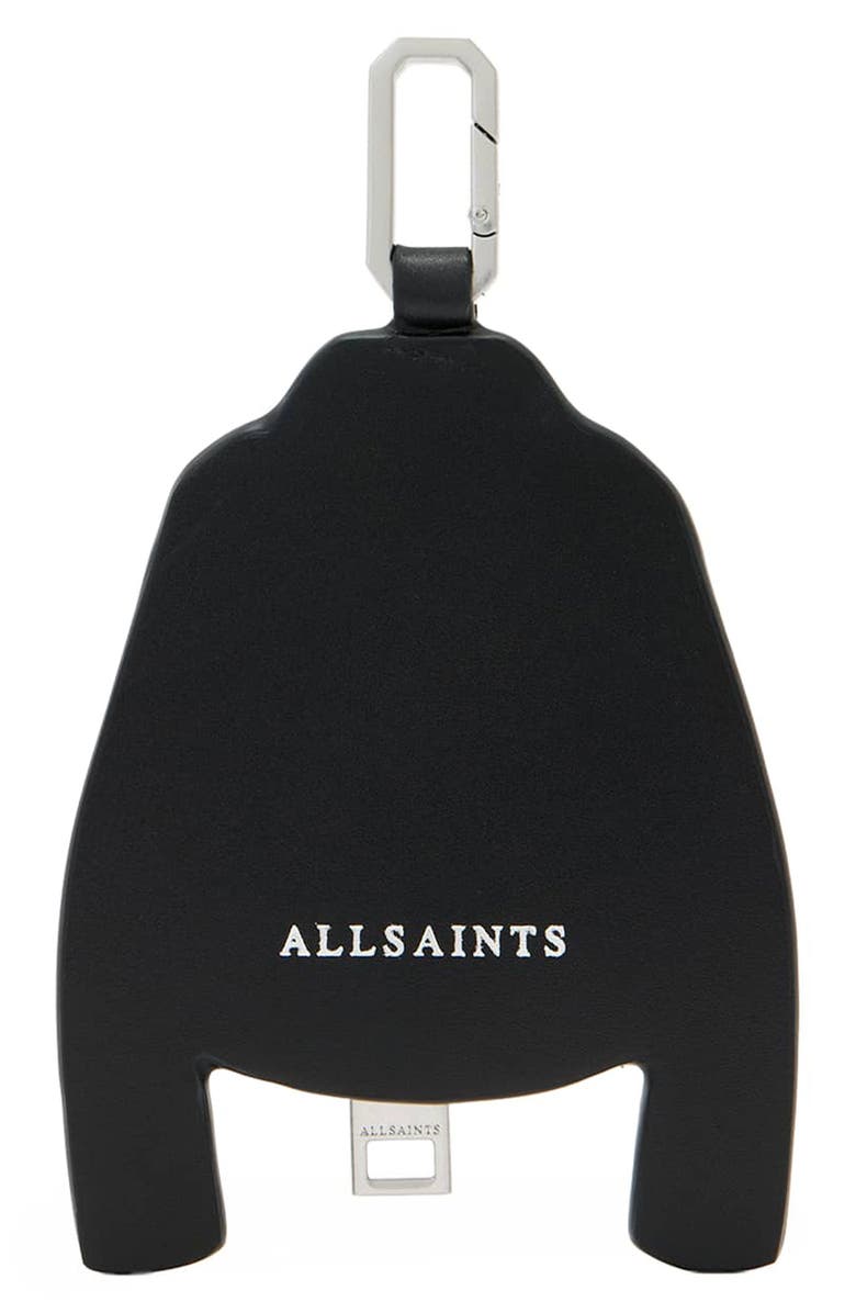 AllSaints Balfern Leather Jacket Keyring, Alternate, color, Black/ Silver
