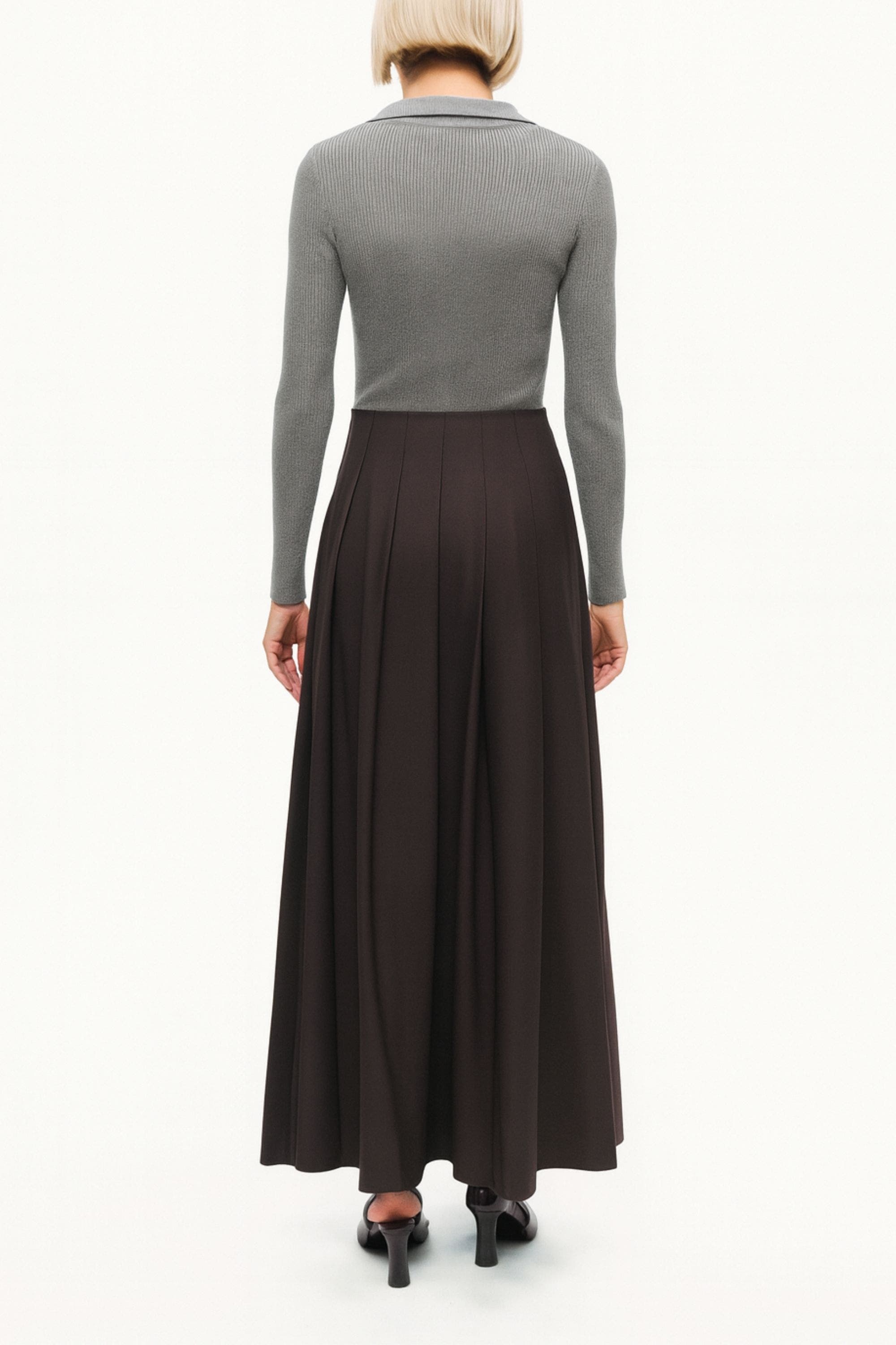 Zip-Front Ribbed Knit Top - image 2