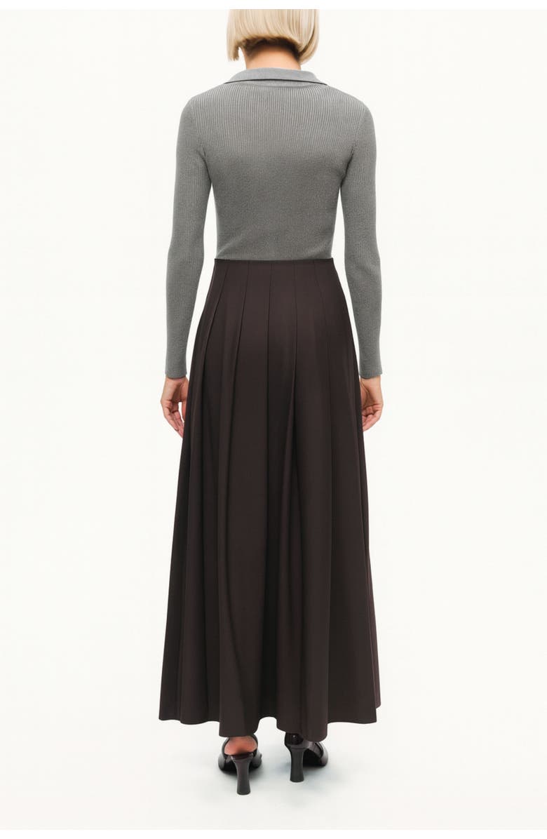 Nocturne Zip-Front Ribbed Knit Top, Alternate, color, Grey