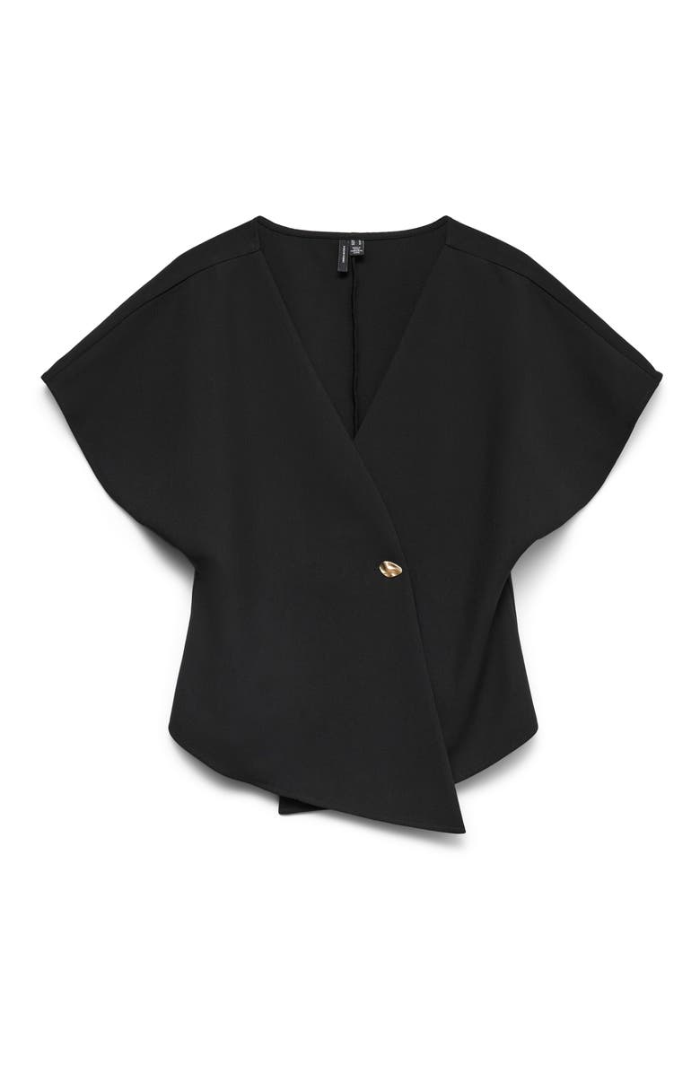 VERO MODA Sonja Short Sleeve Asymmetric Top, Alternate, color, Black