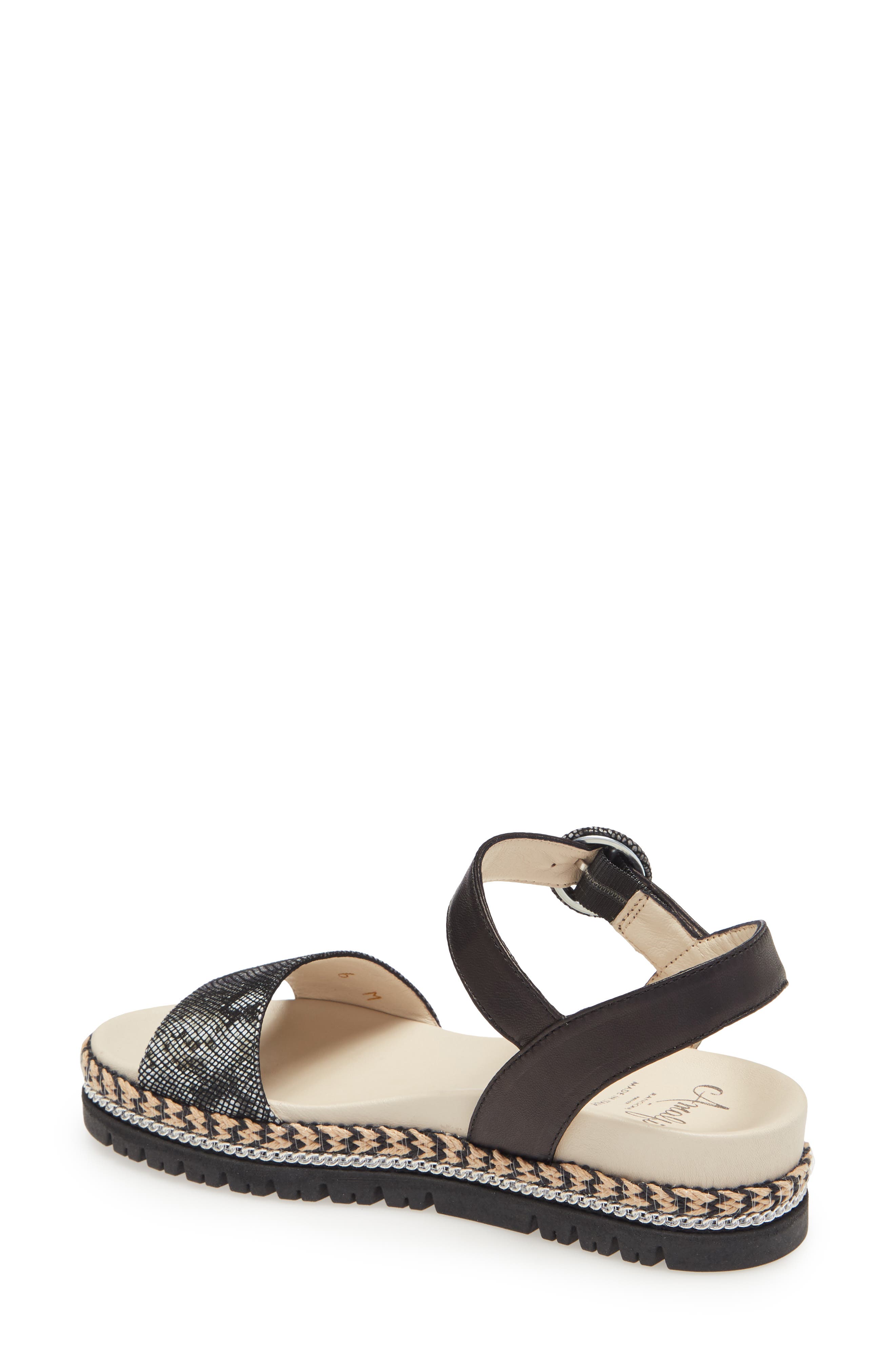 Bryan Quarter Strap Platform Sandal, Alternate, color, BLACK VIP PEARL LEATHER