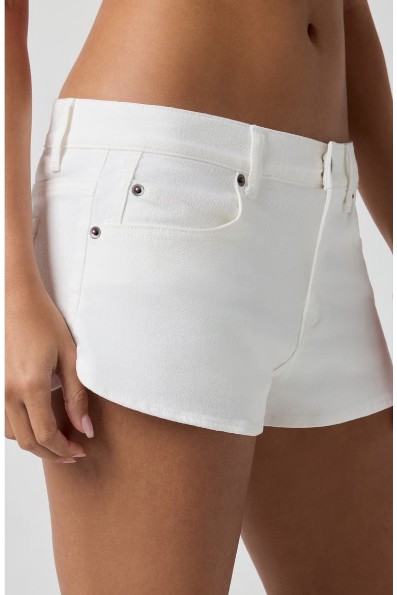 Cheeky Low Rise Denim Shorts, Alternate, color, SUMMER WHITE