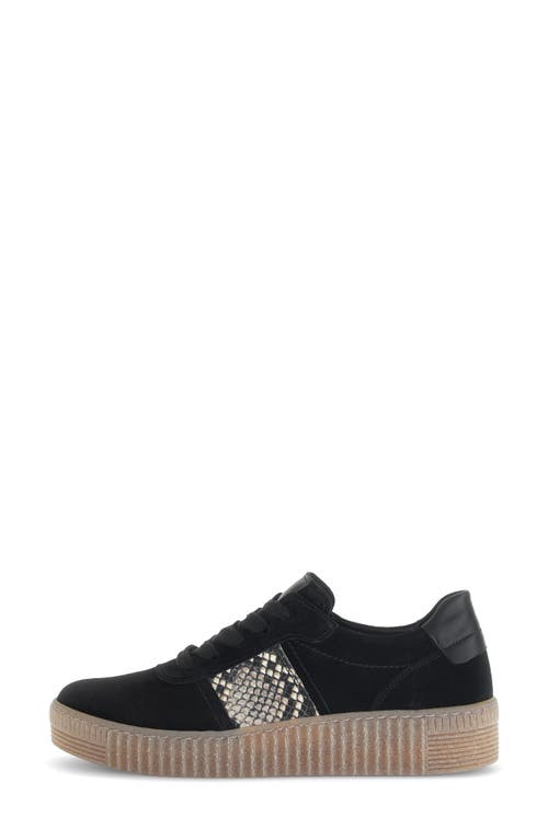 Gabor Low Top Sneaker In Black
