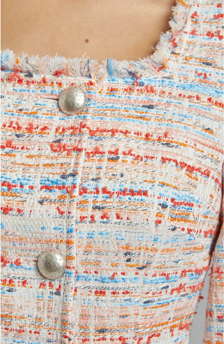 Santorelli ELARA Double-Breasted Jacket in Multi Tweed, Alternate, color, 