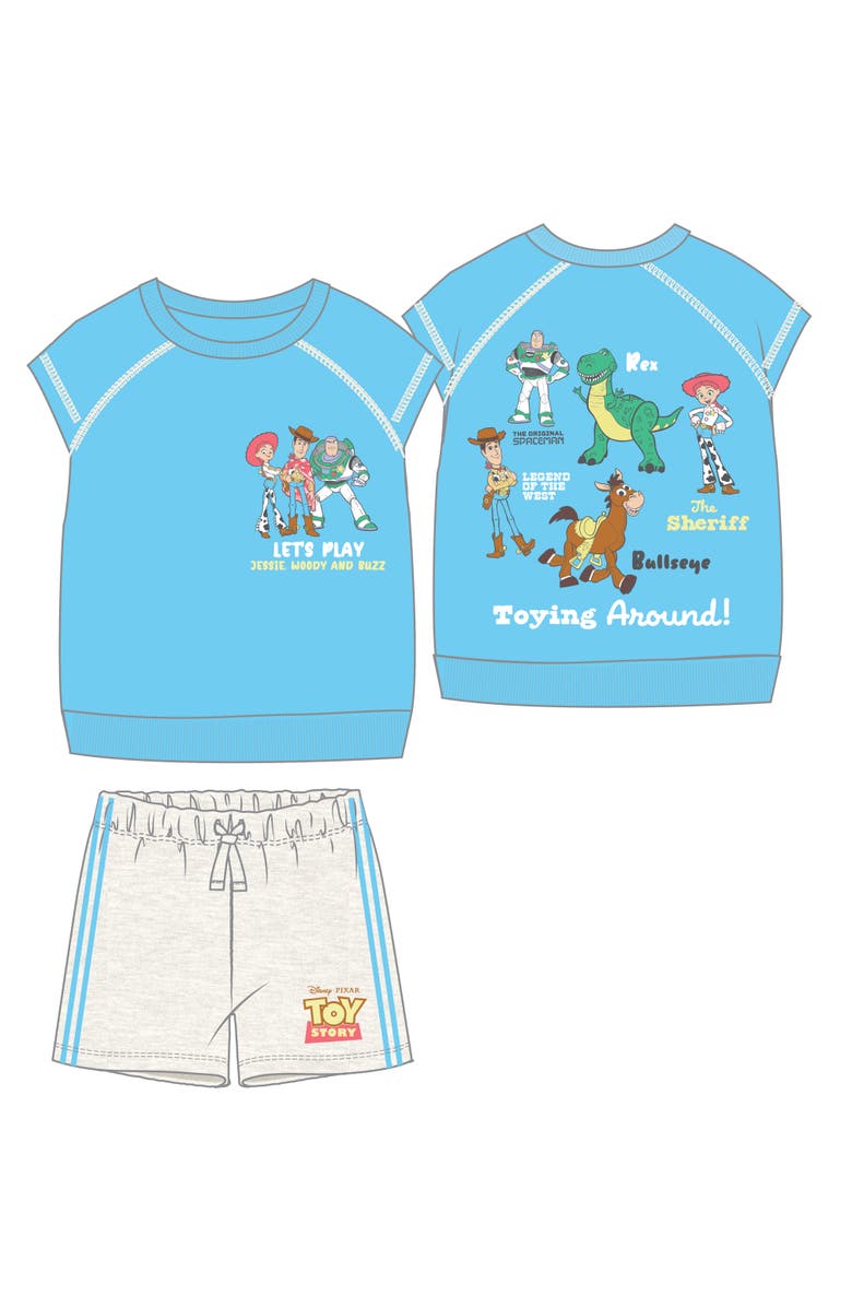 Disney Toy Story 2-Piece T-Shirt and Shorts Set, Main, color, Toy Story Blue Oatmeal