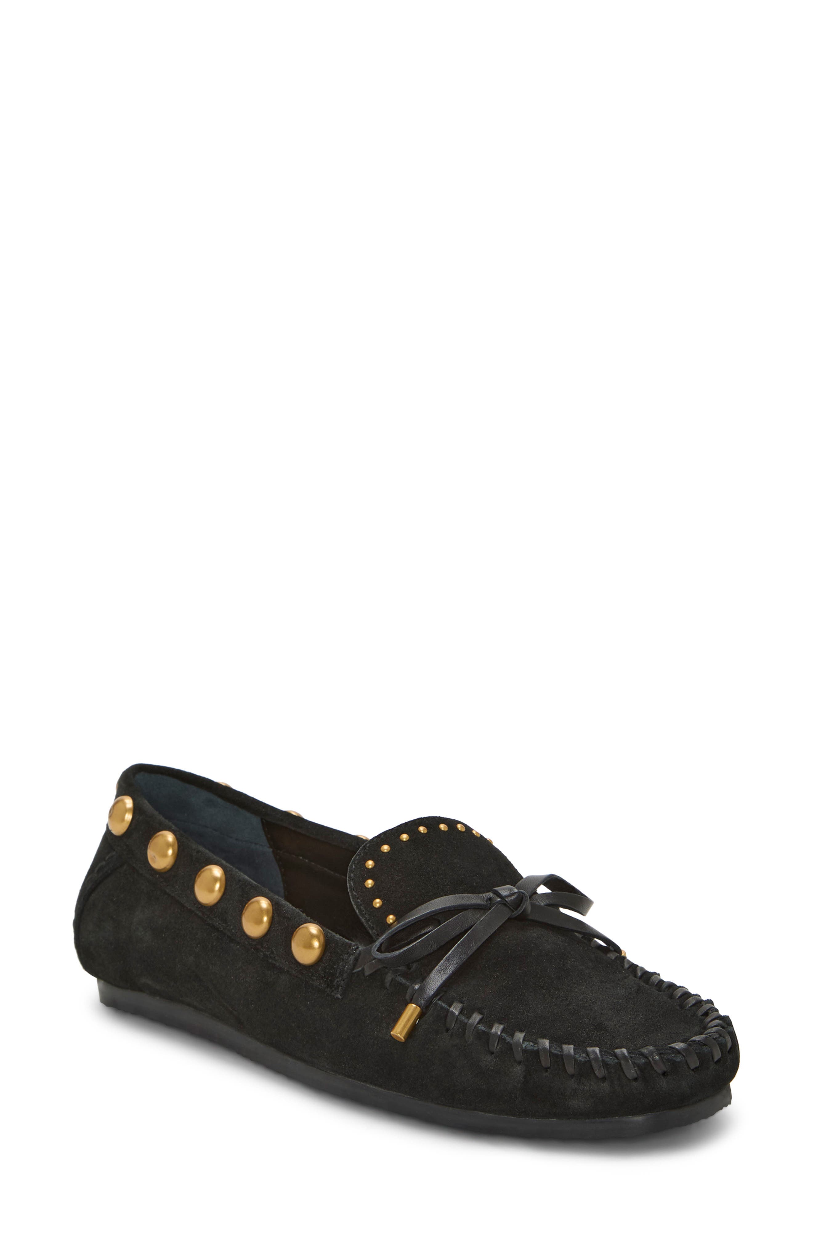 Vince Camuto Sennett Studded Loafer, Main, color, Black Verona