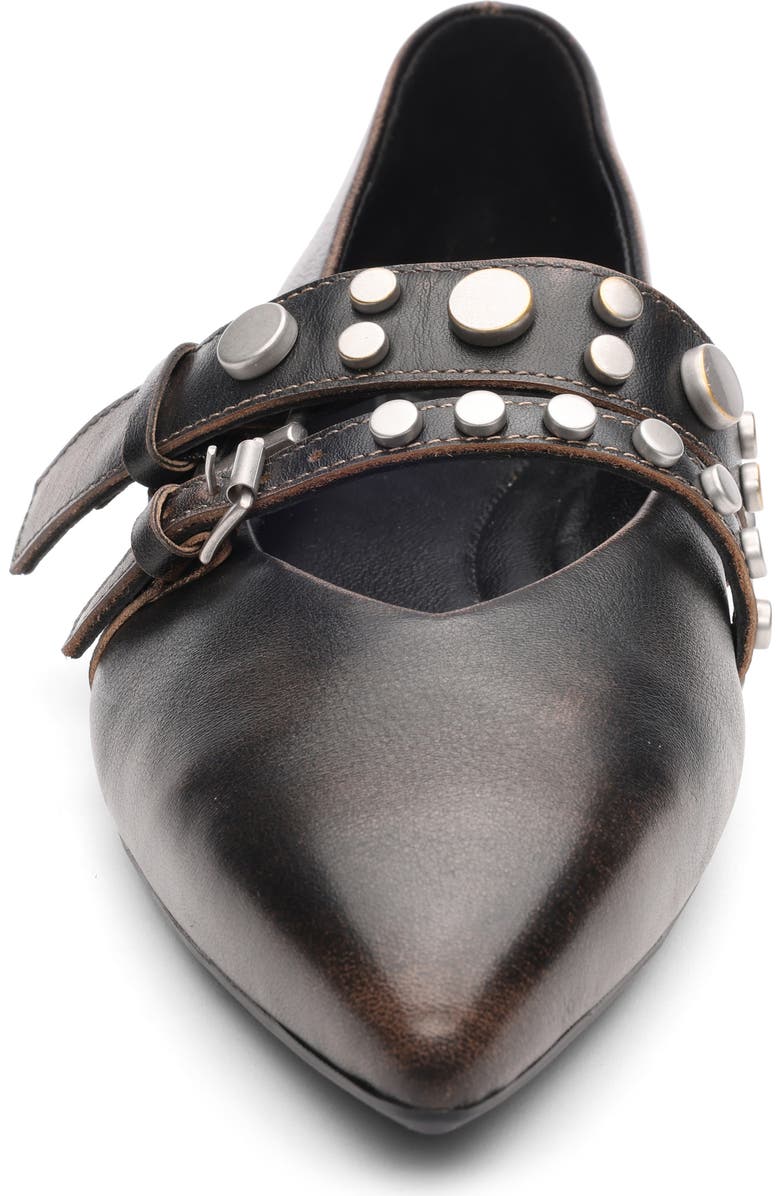 Ash Britnie Pointed Toe Flat, Alternate, color, Black Distressed