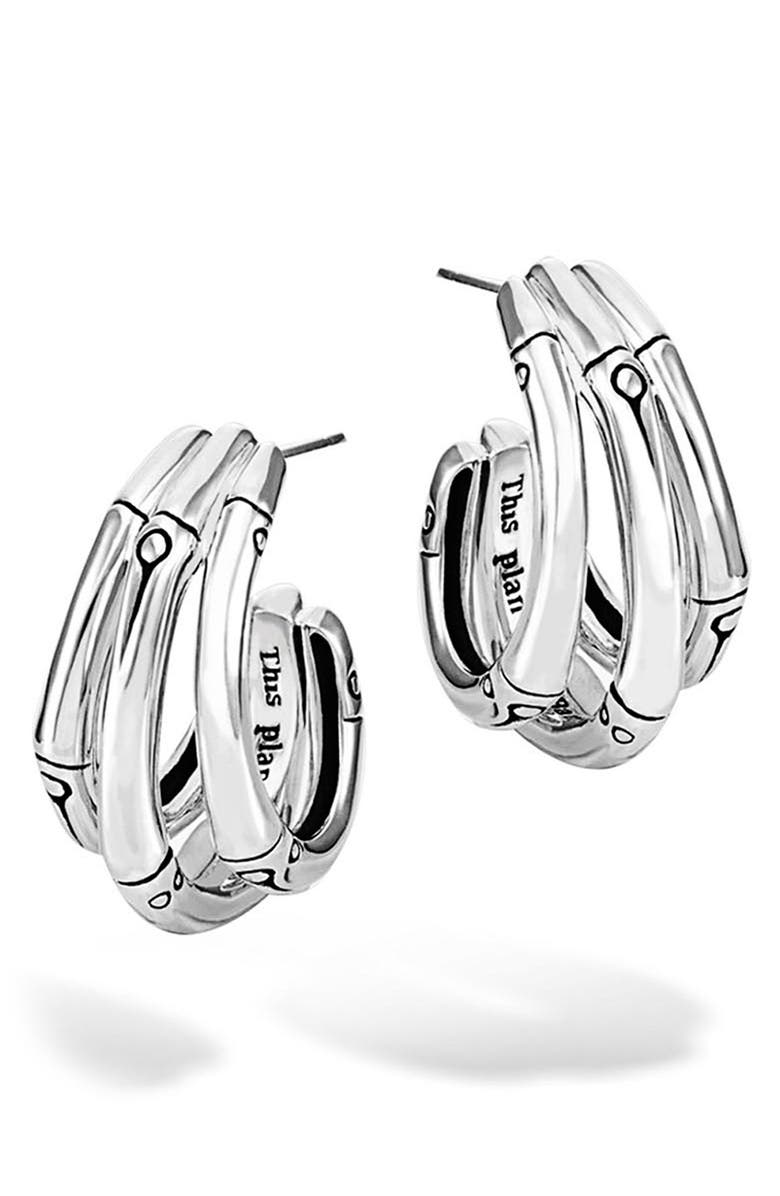 John Hardy Bamboo Small Hoop Earrings, Main, color, 
