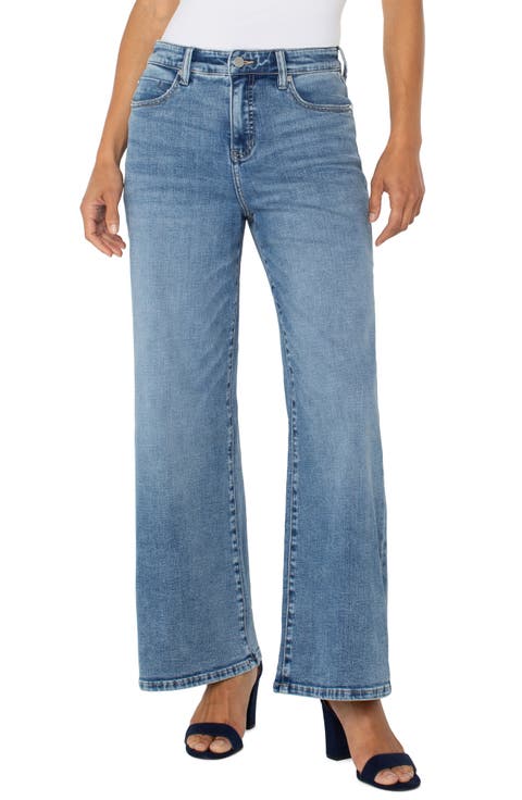 Liverpool Los Angeles Stride High Waist Wide Leg Jeans (Carbon Canyon) (Petite)