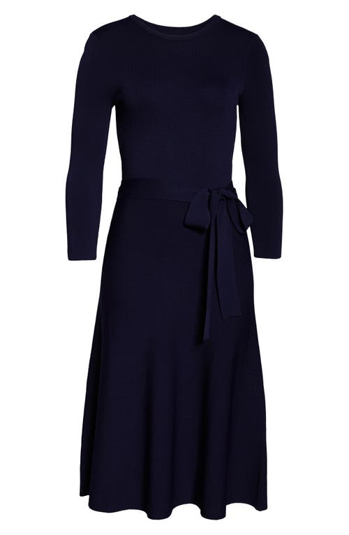 Eliza J Fit & Flare Sweater Dress In Blue