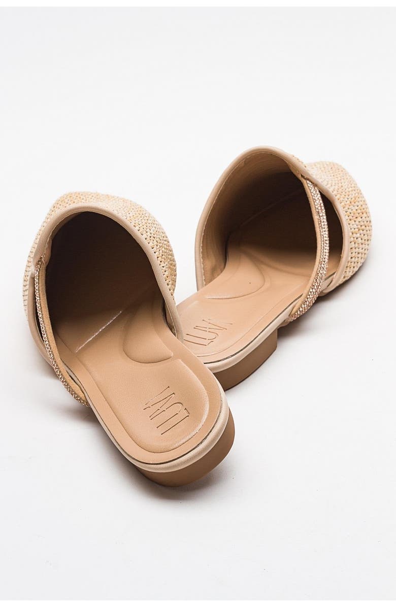 Prologue Shoes Pesa Woven Slippers, Alternate, color, Beige Faux Leather