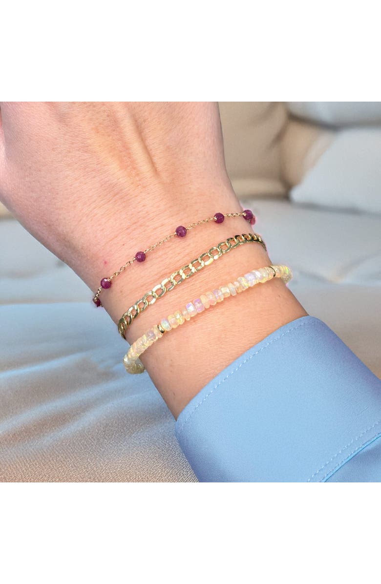 The Lovery Fine Jewelry Ethiopian Opal Bead Bracelet, Alternate, color, Ethopian Opal