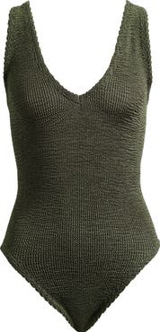 Hunza G Sadie V-Neck One-Piece Swimsuit