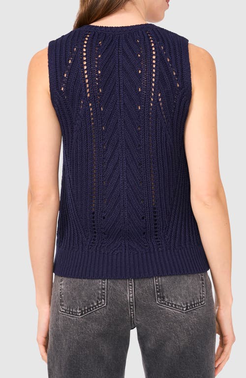 Halogenr Halogen(r) Open Stitch Sleeveless Sweater In Classic Navy