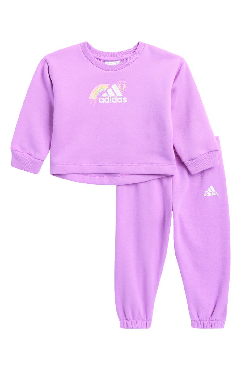 adidas Fleece Crewneck & Jogger Set, Main, color,